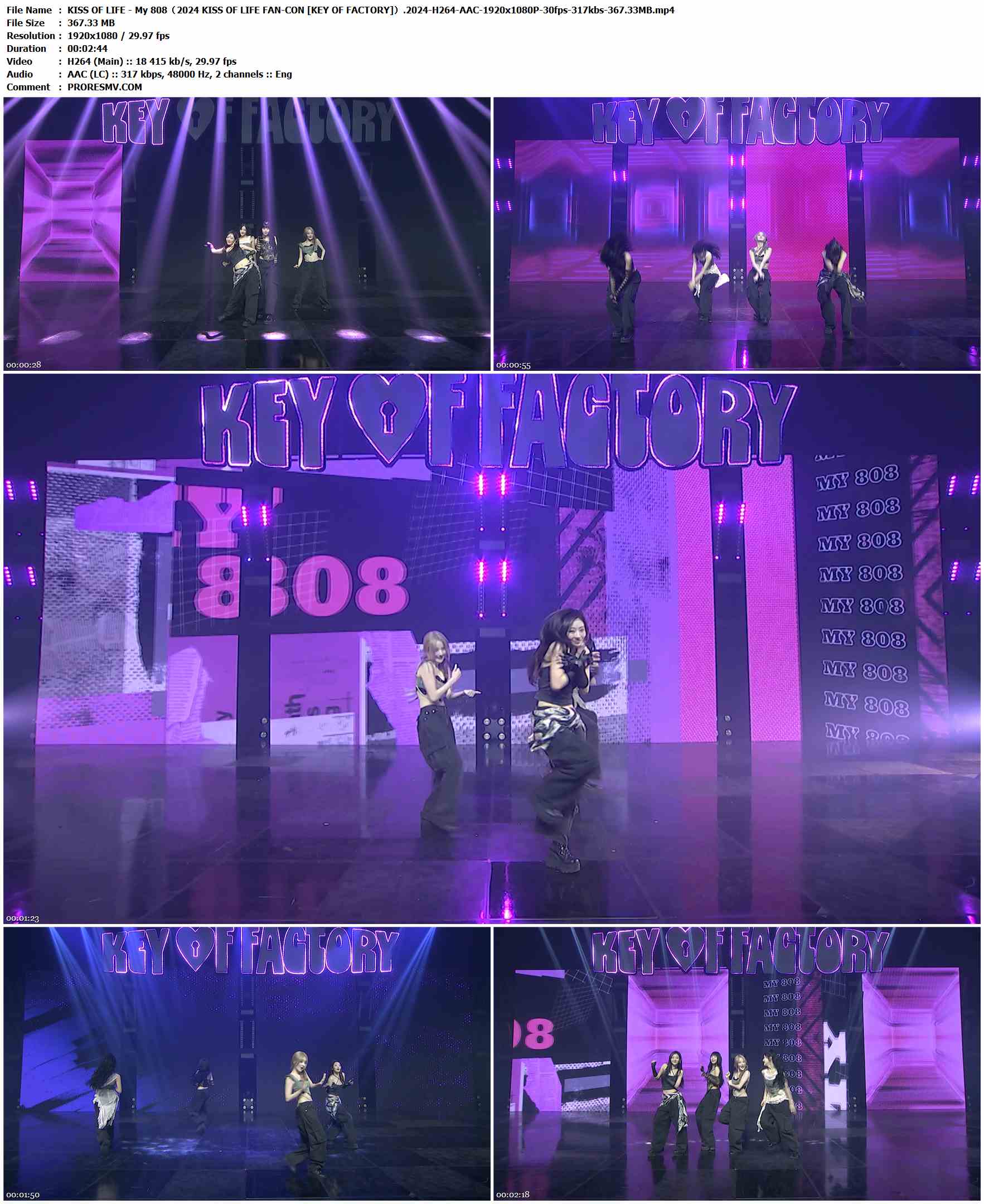 KISS OF LIFE - My 808（2024 KISS OF LIFE FAN-CON [KEY OF FACTORY]）.2024-H264-AAC-1920x1080P-30fps-317kbs-367.33MB官方MV_高清MV